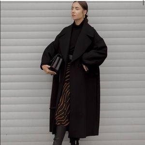 ZARA oversized black wool coat